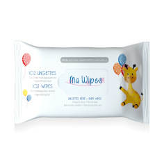 Lingettes MaWipes Hygiène bébé (paquet de 102 avec couvercle)